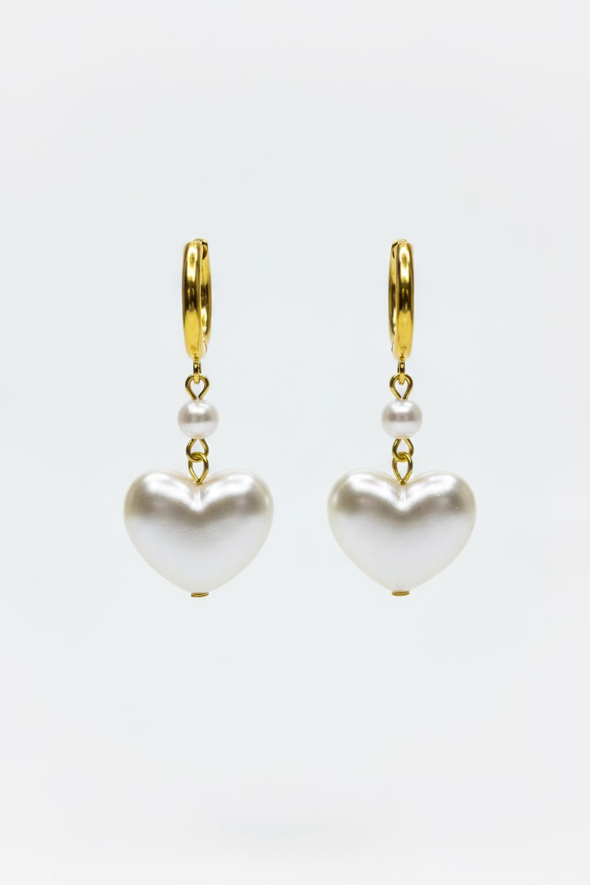 🐬Double Hearts Örhängen Guld💐
