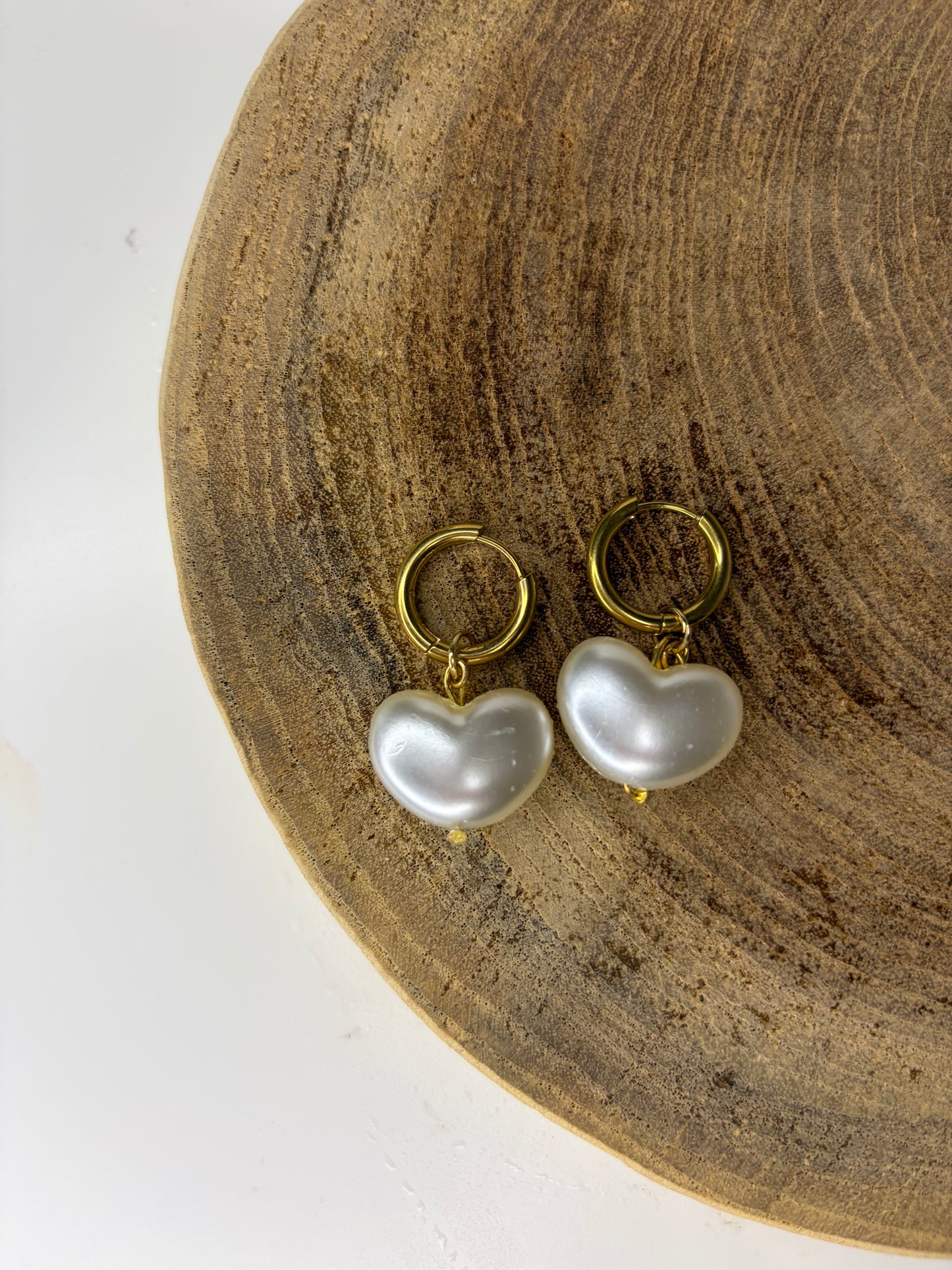 Heart Pearl Earrings Guld!