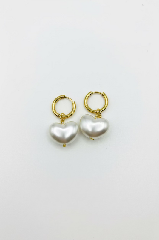 ✨Heart Pearl Örhängen Guld🌺