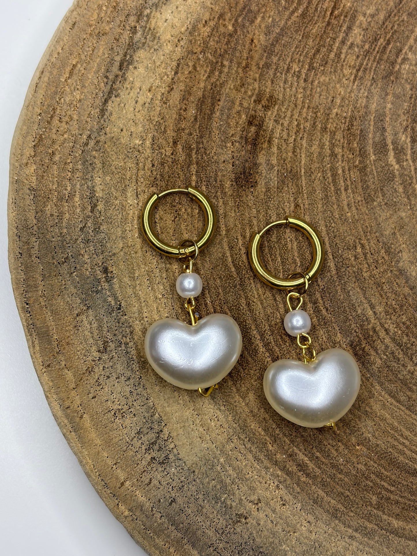 Double Hearts Earrings Guld