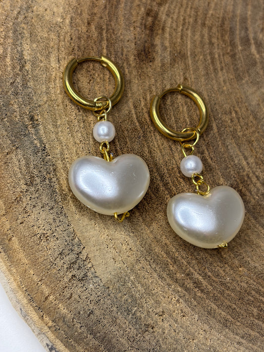 Double Hearts Earrings Guld