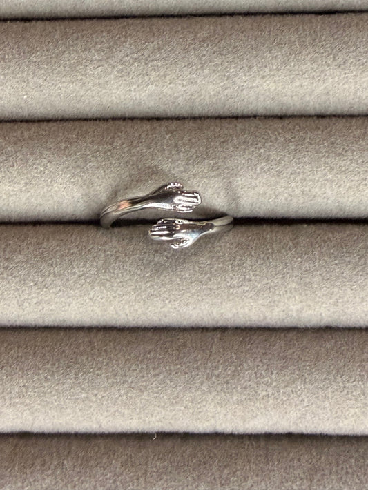 "Hug" Silver Ring